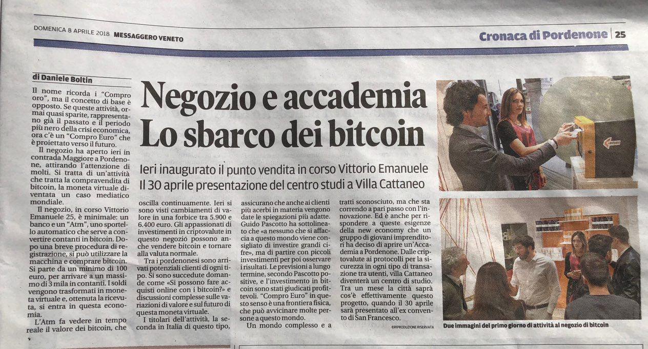Messaggero Veneto: Comproeuro e Accademia a Pordenone.jpg